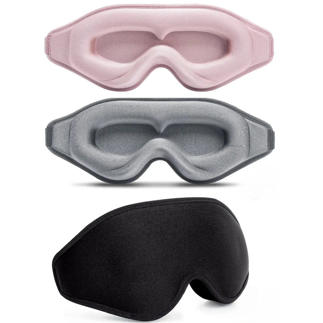 3D Pink Sleepwear Eye Mask Sleeping Reusable 100% Blackout Satin Eye Cover Deep Eyelash Extension Blindfold for Men and Women