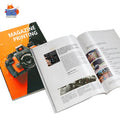 Custom Soft Brochure Printing with Cardboard/Duplex Board Perfect Binding Colorful Varnished Surface and Logo
