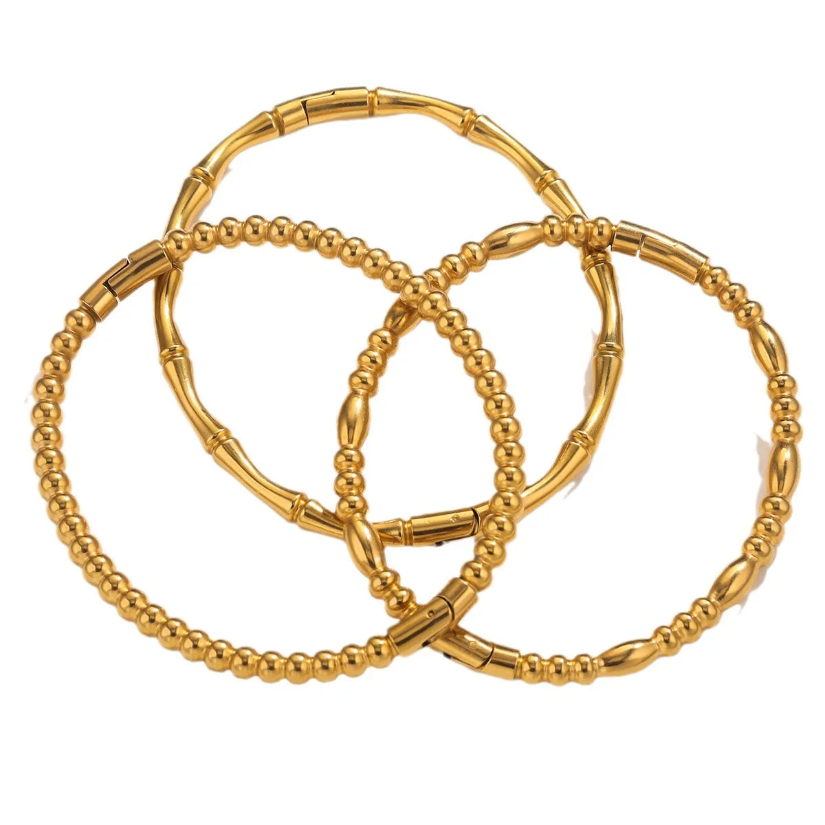 PDANY Hot Sale Vintage Stunning Elegantly Simple Crafted Gold Plated Stainless Steel Bracelet Bangles Unique Bracelet Bangles
