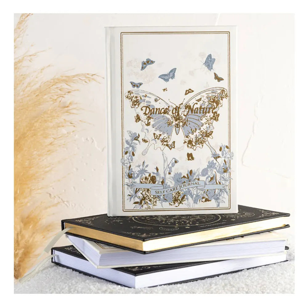 LABON A5 Leather Pu and Art Paper Hardcover Diary Notebook Painted Butterfly Sun Healing Journals