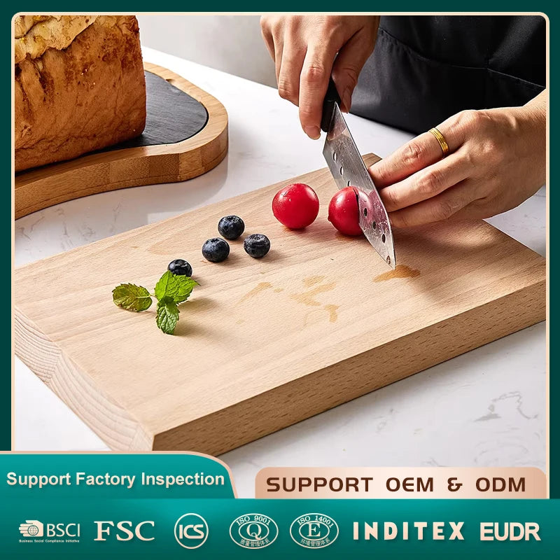 Wholesale Eco-friendly Small Kitchen Beech Wood Chopping Cutting Board for Vegetables Fruits Cheese