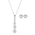 Fashion Wedding Party Copper Zircon Charm Necklace Earring Stud Jewelry Set for Bride Supplier