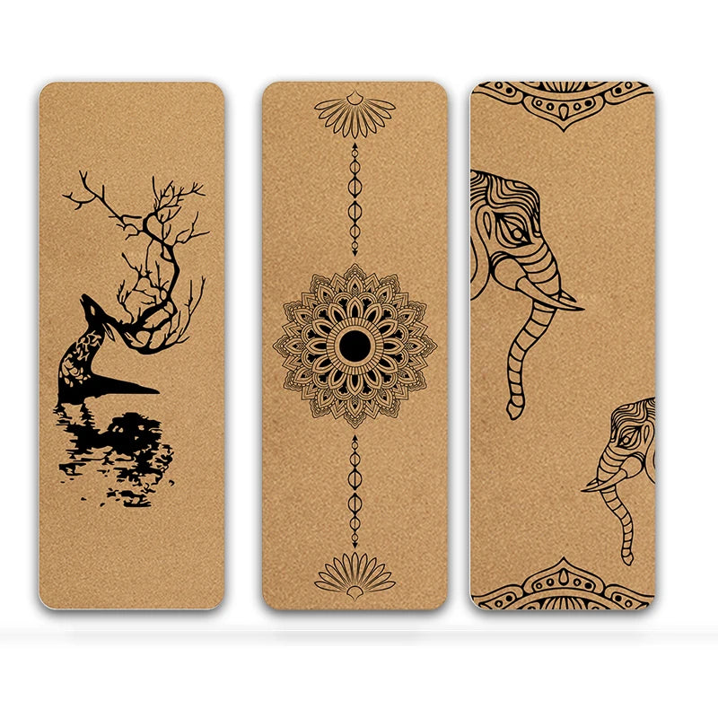 Custom Logo Extra Thick Eco-Friendly Yoga Mat Natural Rubber TPE with Cork Exercise Mat with Unique Design