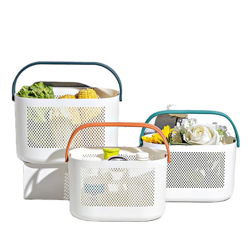 2022 Hot Sales  Plastic White Storage Basket Toy Multifunctional Organiser for Home Office Kitchen Collection