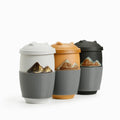 Simple with Lid Filter Mug Water Cup Office Tea Infuser Portable Travel Landscape Tea Cup Teacup Mug