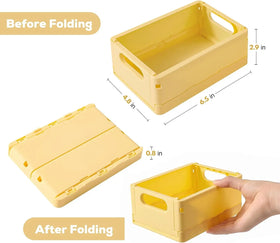 Factory Wholesale Small Size Desktop Folding Storage Box Portable Stackable Household Plastic Box Collapsible Box Crate