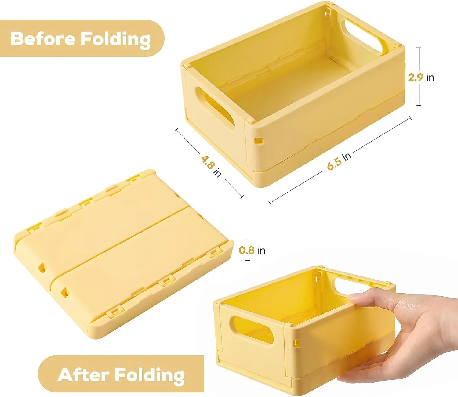 New Arrival Wholesale Small Size Desktop Folding Storage Box Portable Stackable Household Plastic Box Collapsible Box Crate