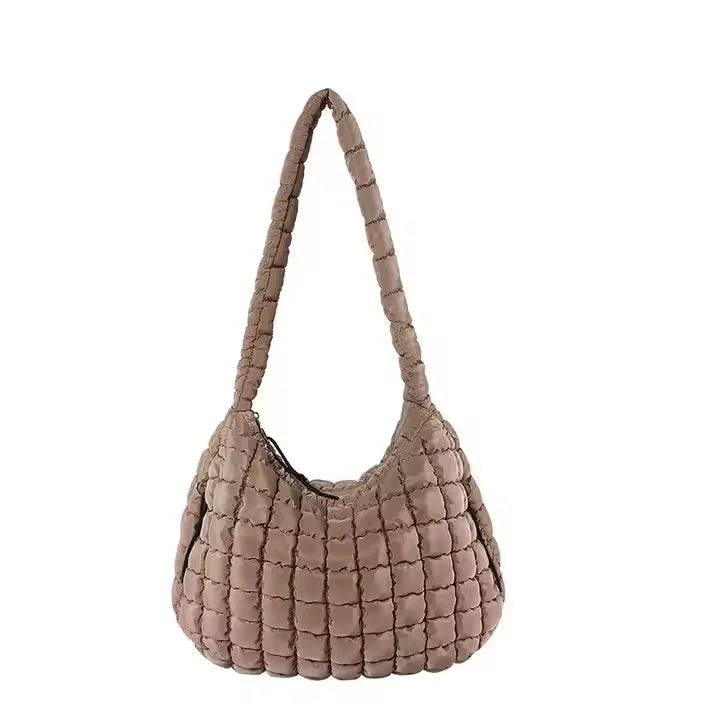 New Large Spring Summer Fashion Soft Puffer Clouds Cute Shoulder Bags Cotton Padded Women Quilted Sling Down Tote Bag for Women