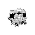 Wholesale Hot Sale Black White Vintage Camera Badge Brooch for Bag Clothes Lapel Pin