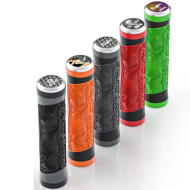 RIDERACE Bicycle Grips Silica Gel Shock-Proof Anti-Slip Handlebar MTB Cycling Durable Handle Bar Grip for Outdoor Sports Riding