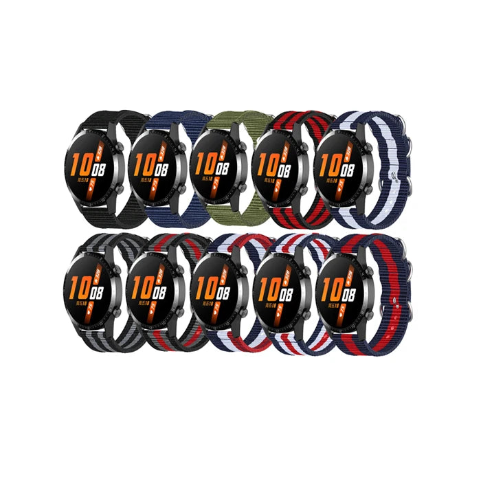 20mm 22mm Watch Strap Nylon Replacement Multicolor Bands for Huawei GT3 42mm 46mm Fabric Watch for Men Luxury