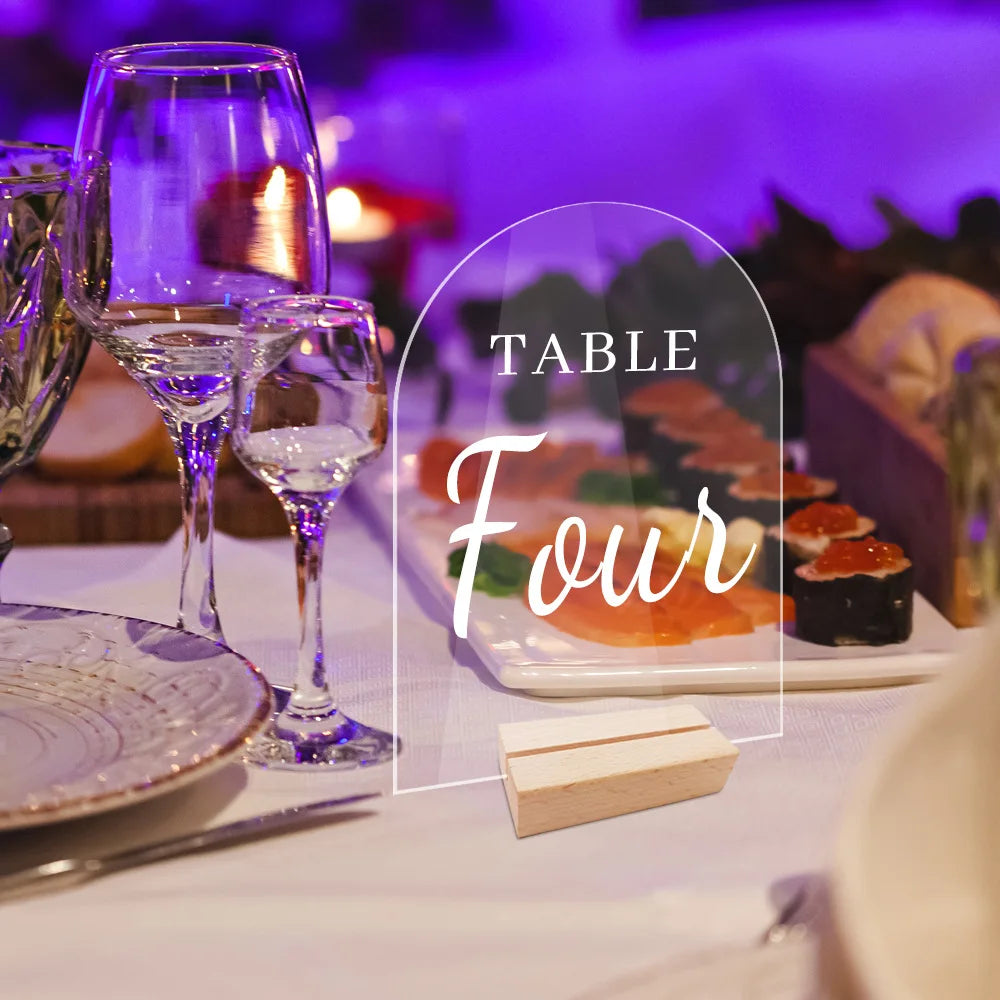 DAMAI Wholesale Custom Acrylic Wedding Table Numbers Custom Place Cards for Wedding Reception Rectangle Centerpiece Decorations