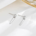 Best Selling 925 Sterling Silver Geometric Bead Bar Drop Stud Earrings Trendy Silver Plated Women's Parties Gifts Engagements