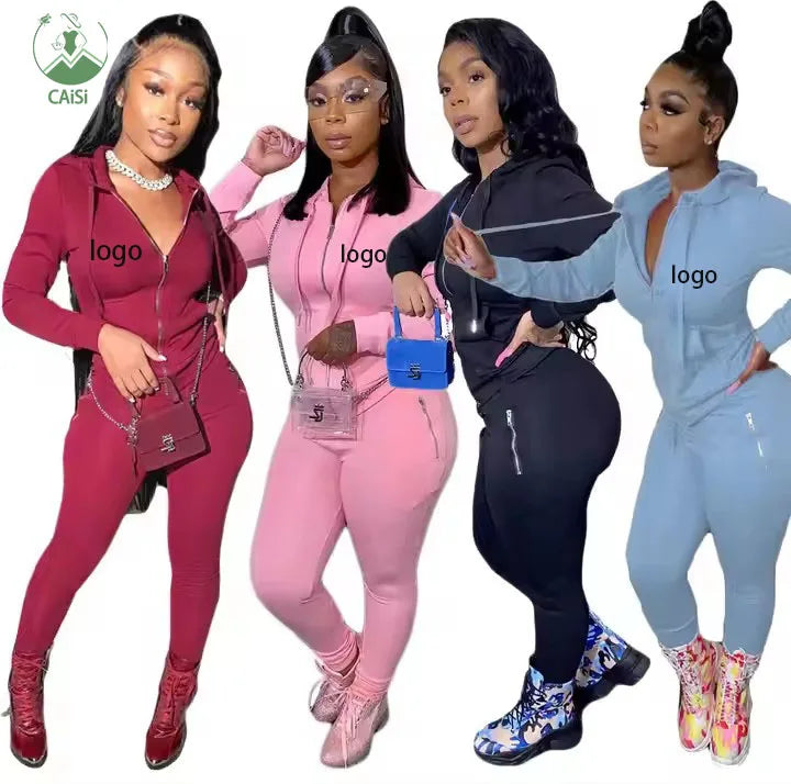 2 Piece Pants Set Women Fall 2024 Clothes Jogger Tracksuit Set Zipper Sweatpants and Hoodie Set Casual Sweatsuit Womens Clothing
