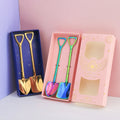 Hot Selling Creative Stainless Steel Shovel Shaped Dessert Spoons Colorful Business Gifts for Tea Coffee and Coffee Spoons