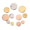 Custom Stainless Steel 18k Vacuum Plated Gold/Silver/Rose Gold Brand Logo Engraved Charm Pendant Tags for Jewelry Making