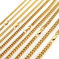 GOLD JEWELRY Hip Hop Jewelry Round Polishing PVD 18K Gold Plated 4 6/8/10mm Stainless Steel Curb Cuban Link Chain Men Necklace