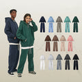 2024 Autumn/Winter New Fleece Thickened 350g American Fashion Zipper Men's Hoodie Set