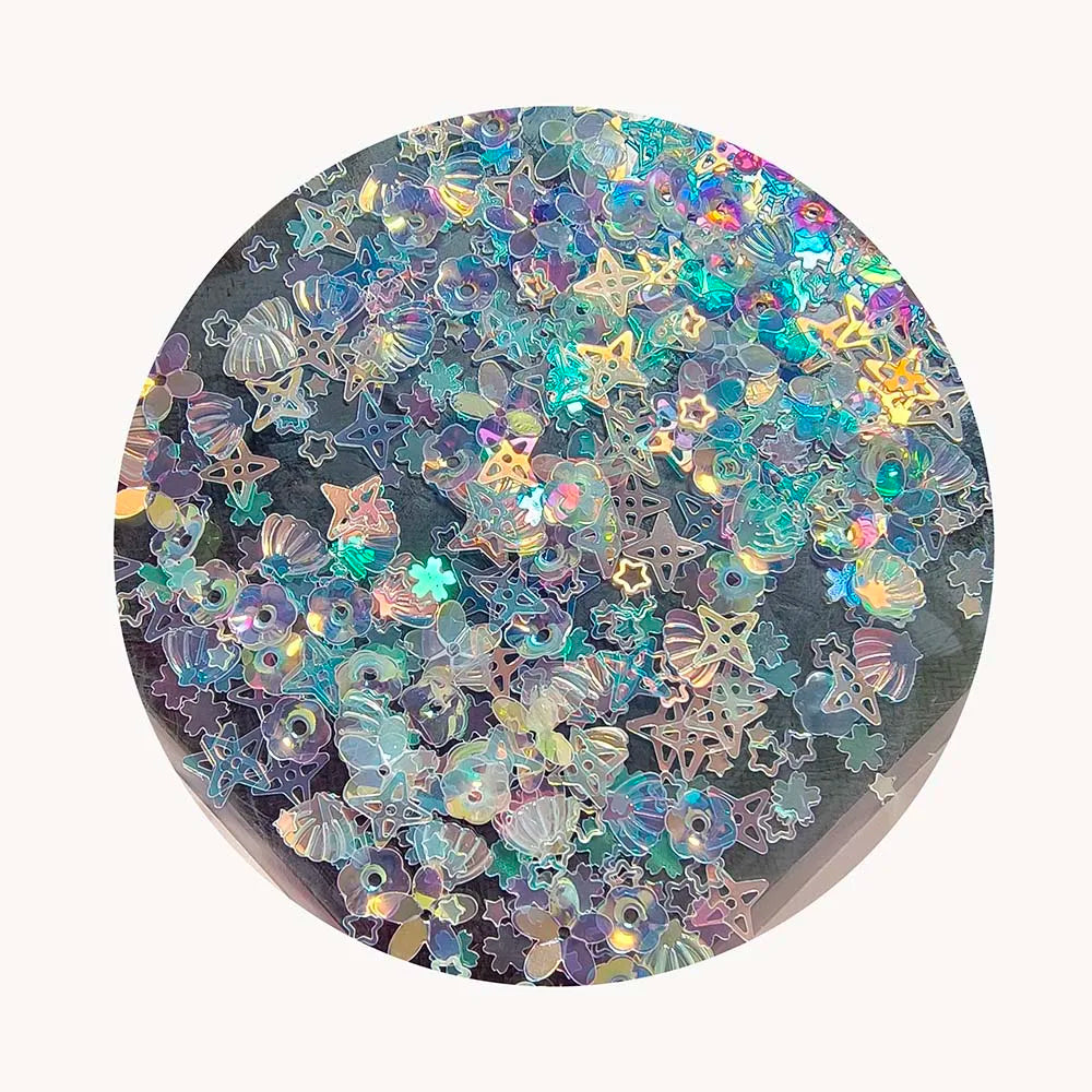 Random Mixed Rainbow Color Sequins and Spangles Beads Multicolor Glitters Sequins for Crafts Sewing DIY Decoration