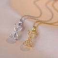 AA016259 Hot Selling Fashion Versatile Women Necklace With Micro Inlaid Zircon Hourglass Necklace