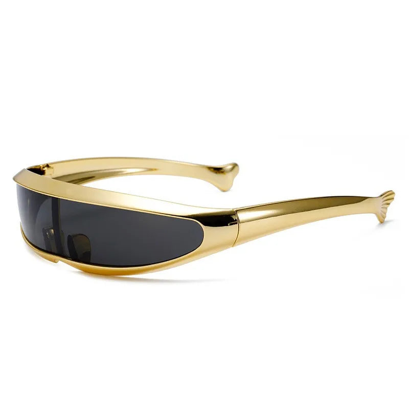 LMA 8033 Fashion Outdoor One Piece Sunglasses Personality X-man Fish Tail Windproof Sports Cycling Space Robots Y2K Shades