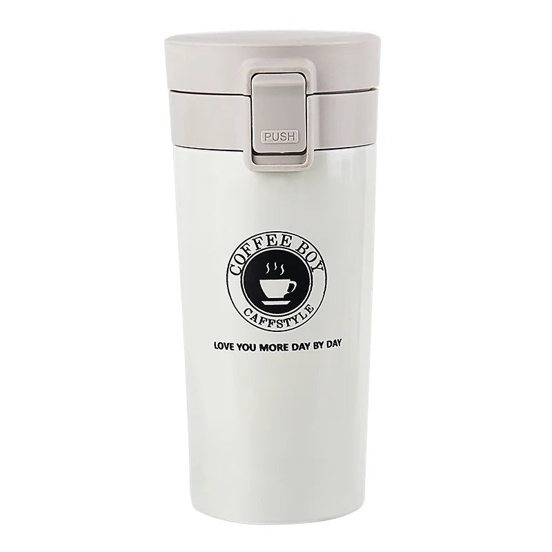 ROSY M152 380ml White Stainless Steel Double Wall Vacuum Insulated Tumbler Lid 12-24 Hours Thermal Insulation for Car Logo