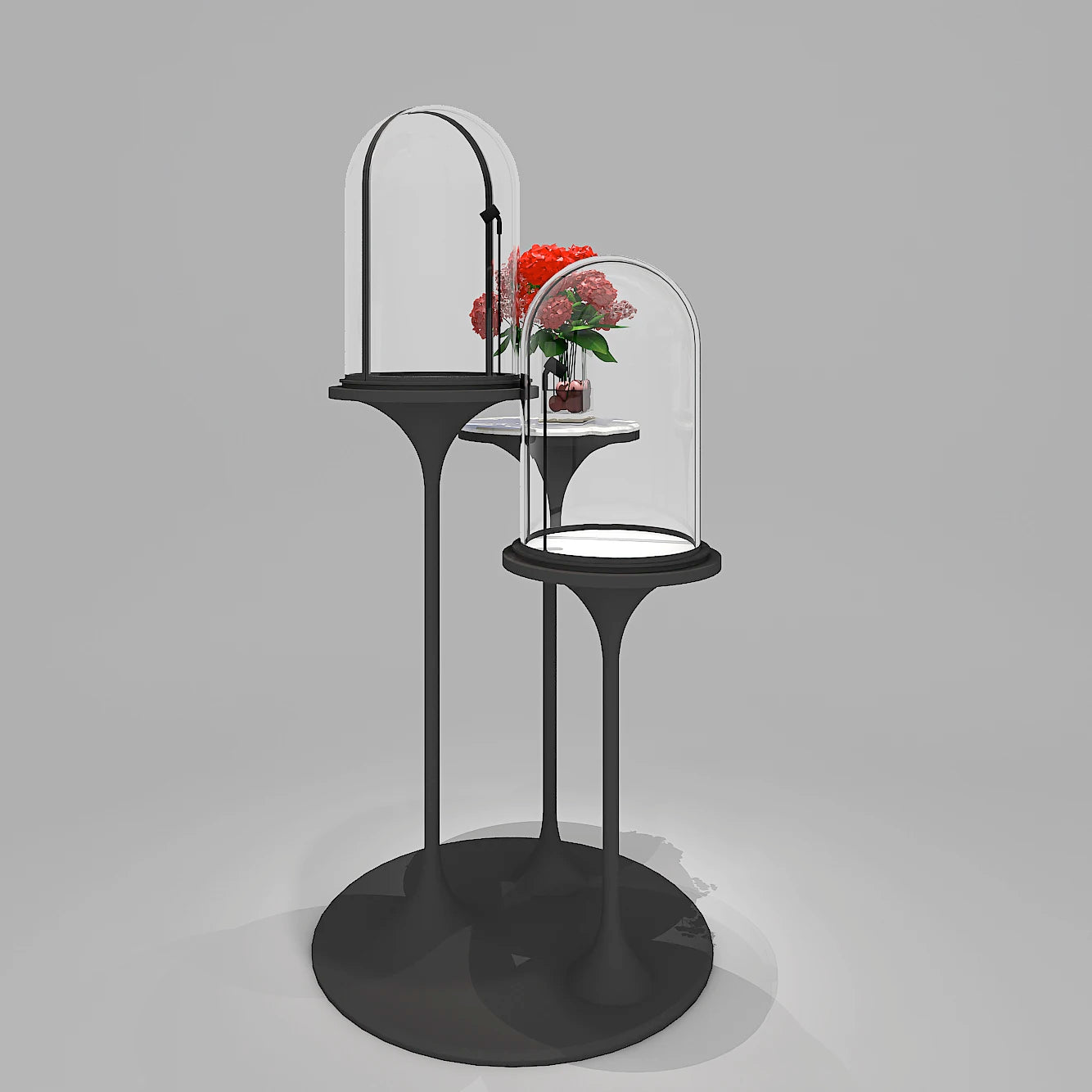 Custom Logo Stainless Steel Marble Glass Acrylic Locked Glass Cube Display Luxury Jewelry Showcase With Led Light