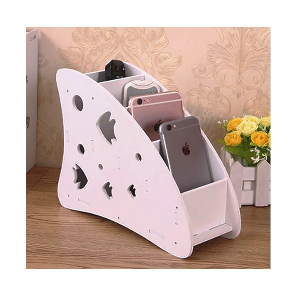 Creative Multifunctional Multi-Grid White PVC Wood Plastic Board Contemporary Design Space-Saving Desktop Storage Box Home Decor