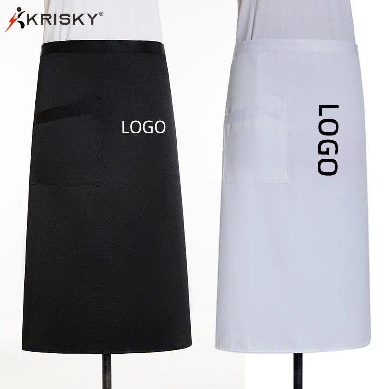 CHEF APRON Men's Home Restaurant Hotel Half Apron Kitchen Work Clothes Black Half Apron Women's Custom