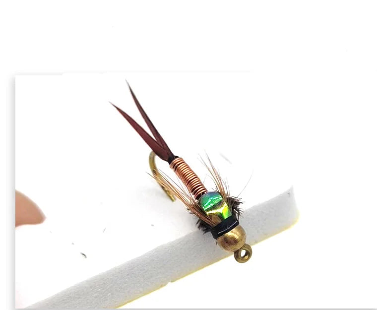 8# 10# 12# Copper John Insect Bait Fly Tying Fast Sinking Best Saltwater Fly Fishing Flies for Bass Salmon Trout Fishing