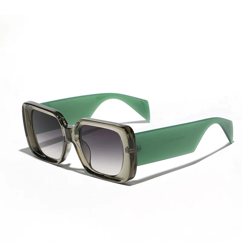 Summer New Fashionable All-Match Sunglasses European American Large Frame Square Sunscreen Sunglasses for Women Men PC Material