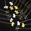 Ukraine Map Chain Necklaces Stainless Steel Silver 18K Gold Plated Ukraine National Flag Map Pendant Necklace