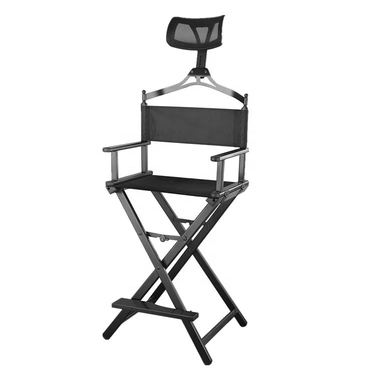 Professional Director Makeup Pool Chairs Minimalist Frame Folding Chair with Headrest Portable Durable Aluminum Metal