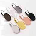 10pcs/Lot 18x25mm 13x18mm 10x14mm Oval French Lever Back Earrings Blank Base Bezel TraysFit Oval Cabochons DIY Earrings Making