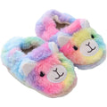 Winter New Children's Alpaca Faux Fur for Slippers with PVC Lining Colorful Rabbit Hair Cartoon Plush for Slippers for Kids
