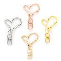 Factory Price Heart Metal Swivel Lobster Clasp Snap Hooks Key Ring Heart Dog Buckle DIY Making KeyChain Jewelry Supplies Finding