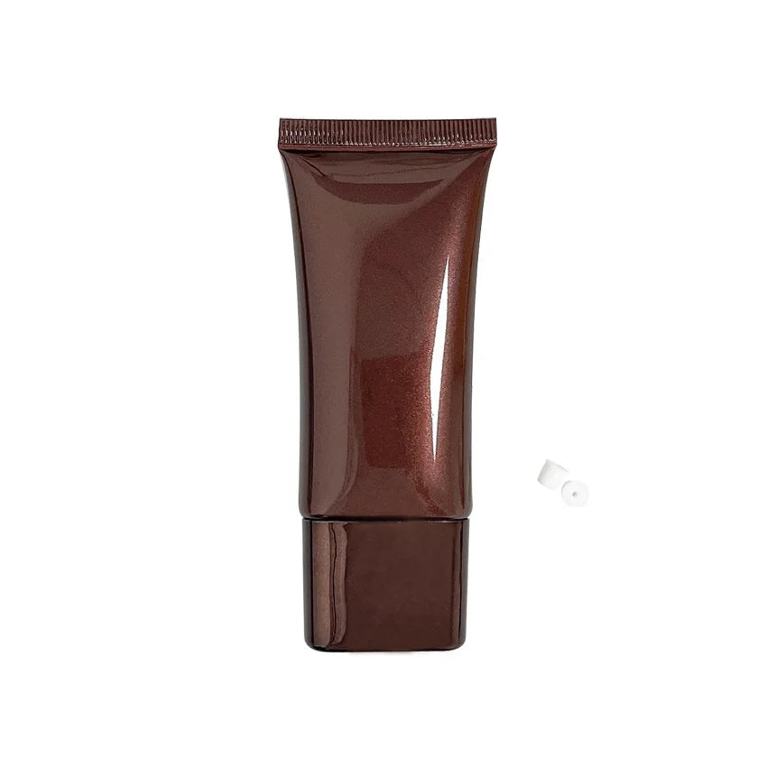 30ml/G Brown Gold Ultra-Flat Top Glass Bottle Cosmetic Soft Tube Dispensing Foundation Liquid Primer Cream Acne Treatment Bottle