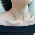 Dylam Jesus Thin Bead Chain Necklace 18k Gold Jewelry 925 Sterling Link Chain Crucifix Silver Cross Necklace