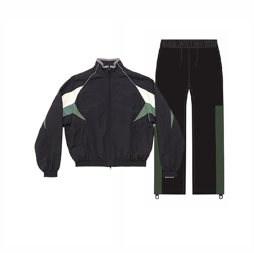 Polyester Tracksuits Wind Breaker Nylon Jacket Windbreaker Jogger Track Suit Men for Sets Winter Zip up Pants With Side Strips