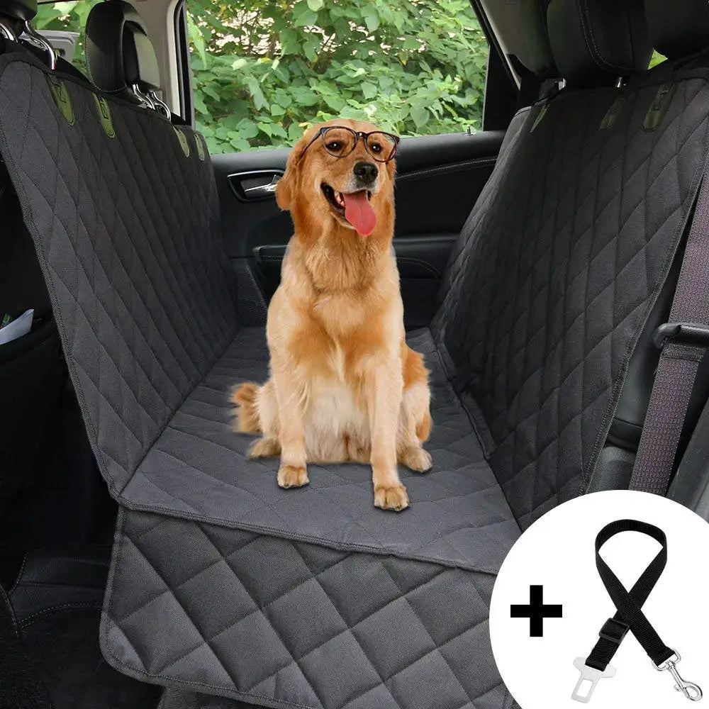 Waterproof Soft Black Universal Polyester Padded Hammock Rear Back Seat Mat Pet Dog Car Seat Cover