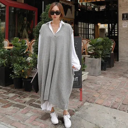 2026 Autumn and Spring  Korean Clothes Women's  Fashion Loose Pullover Dress Casual Big Size Sweater Women Dress