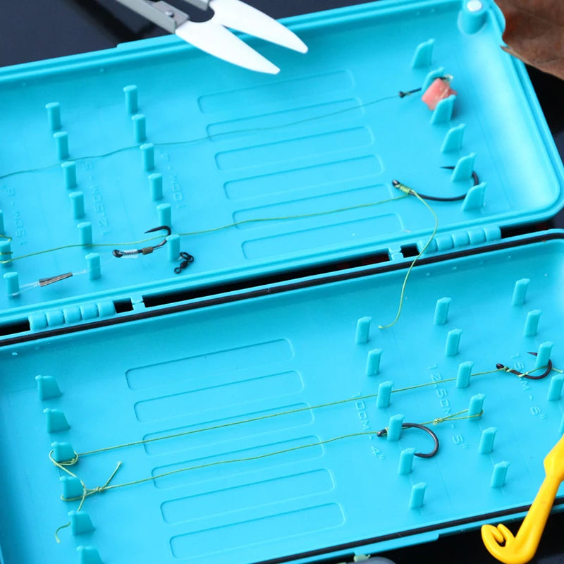 Selco Premium Double-Sided Bait Hook Storage Box Waterproof Fishing Gear Carp Accessories Tool Box for Stream Lake River Plastic