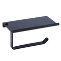 HF 304 Stainless Steel Bathroom Accessories Wall Mounted Matte Black Toilet Paper Roll Holders With Shelf