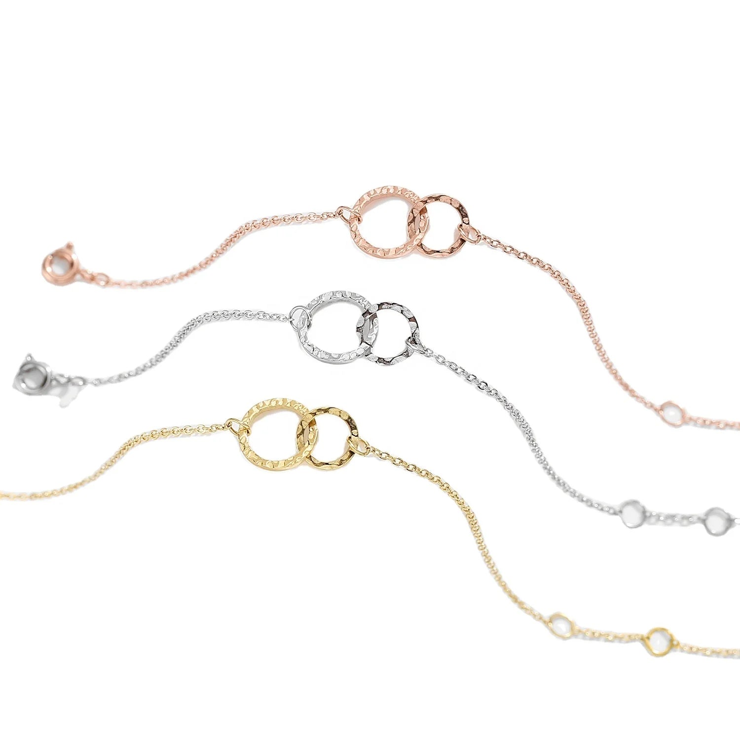 EManco New Accessories Simple Stainless Steel Gold Plated Korean Hollow Double Circle Round Bracelet Pulseras Mujer