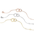 EManco New Accessories Simple Stainless Steel Gold Plated Korean Hollow Double Circle Round Bracelet Pulseras Mujer