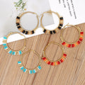 5cm Fashion Jewelry Beaded Big Hoop Earrings for Women Boho Miyuki Seed Bead Earrings