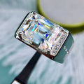 Men's New Arrival 7 Carat Brilliant Emerald Cut Moissanite Ring 925 Original Silver 925 Gemstone Jewelry D Color Test D