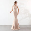 16038# Toasting Bride Wedding Long Banquet Elegant Fishtail Engagement Back Door Evening Dress Woman