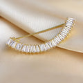 Jachon Elegant Simple Style Fashion Jewelry Safety Pins Gold Brass Rhinestone Fashion Jewelry Brooches