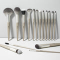 16PCS Personalized Champagne Gold Makeup Brush Set Professional Synthetic Hair Luxury Vegan Cosmetic Face Brushes Private Label